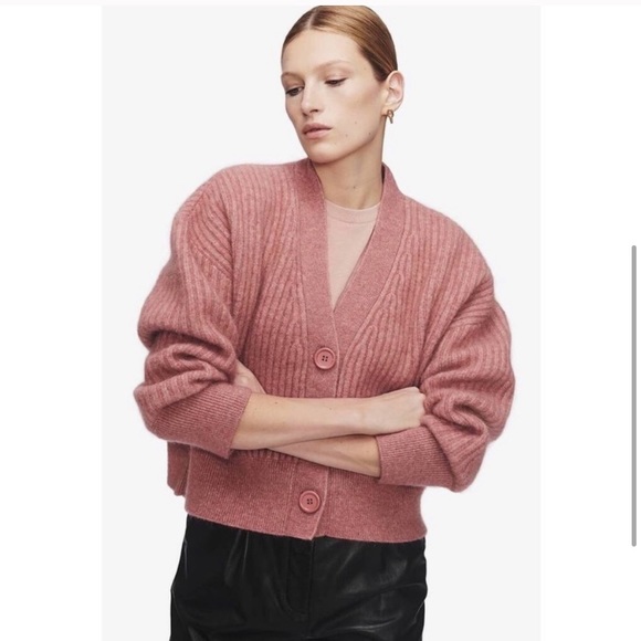 Anine Bing Sweaters | Anine Bing Maxwell Cardigan | Color: Cream/Pink | Size: L | Pm-51021015's Closet